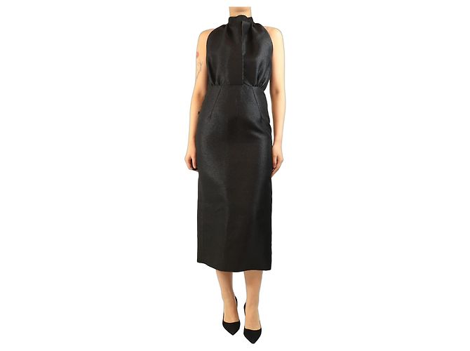 Autre Marque Schwarzes Lurex-Etuikleid - Größe UK 10