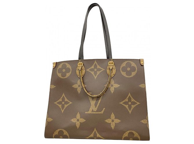 Borsa Tote Louis Vuitton Monogram Giant Reverse OnTheGo GM Marrone