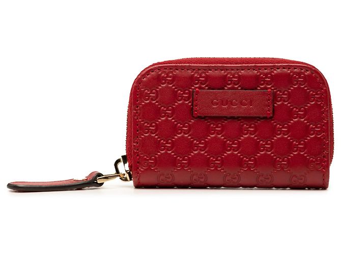 Portafoglio con zip Microguccissima rosso Gucci