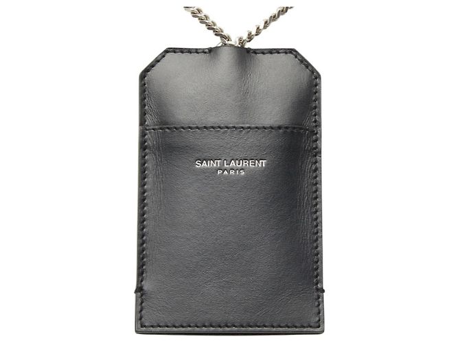 Saint Laurent Black Leather Card Case