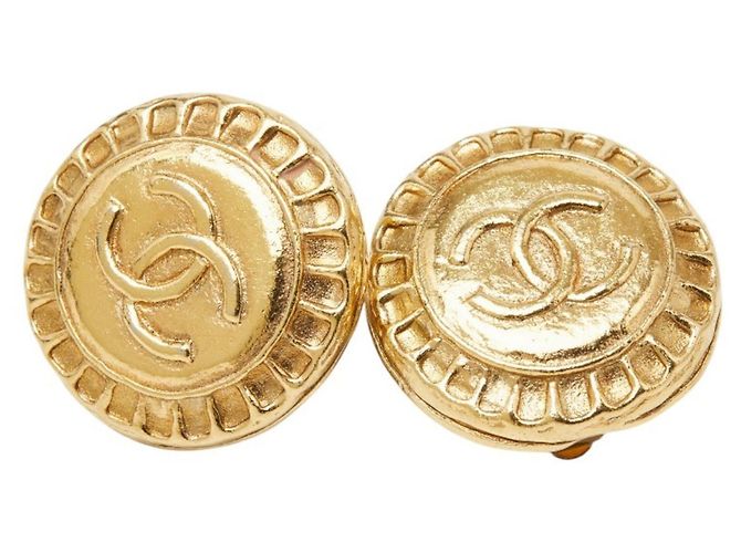 Orecchini a clip Chanel Coco Mark placcati oro D'oro