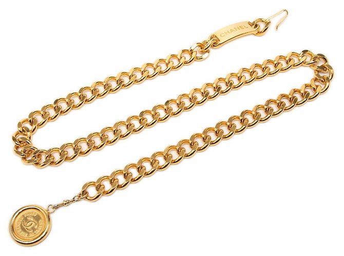 Cambon Chanel Gold Plated Chain Belt Golden