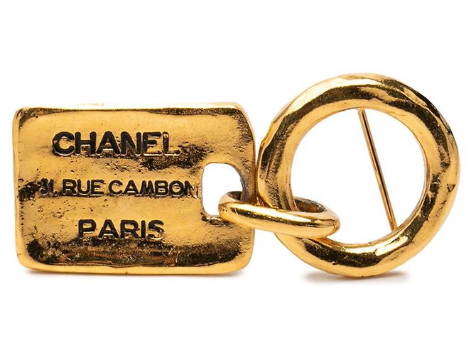 Cambon Chanel Brosche vergoldet Golden