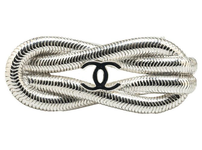 Chanel Coco Mark Vintage Brosche Silber