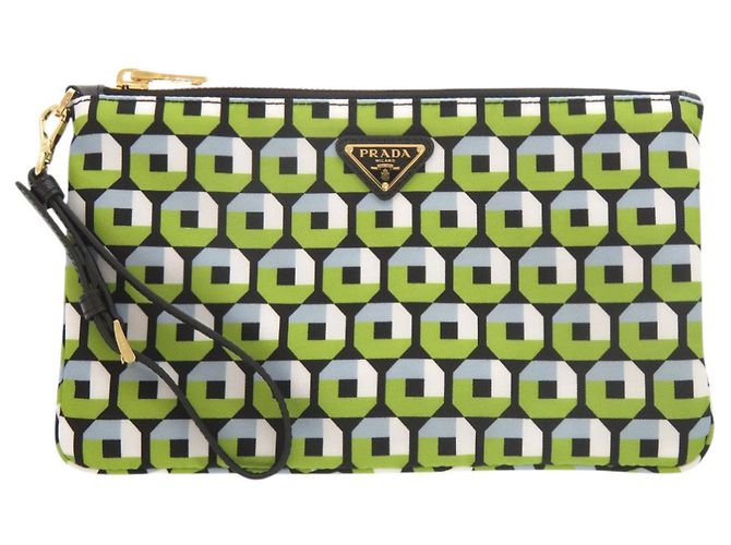 Pochette de nylon Prada Negro Verde