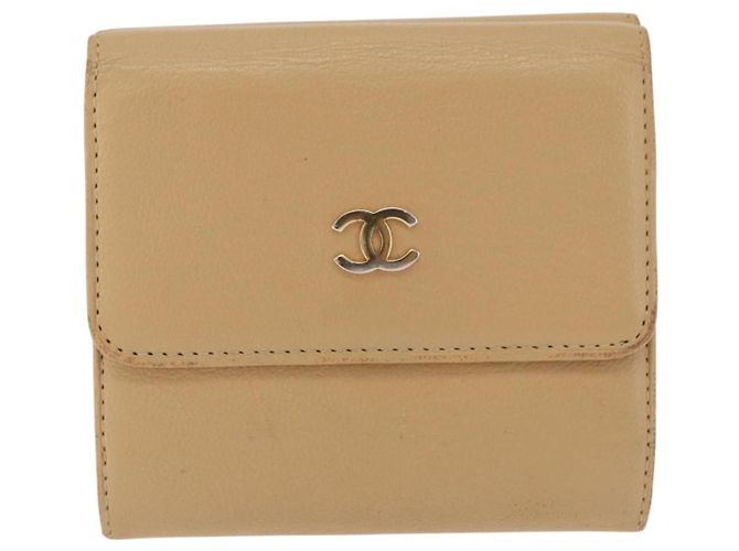 Chanel CC Trifold Leather Bege