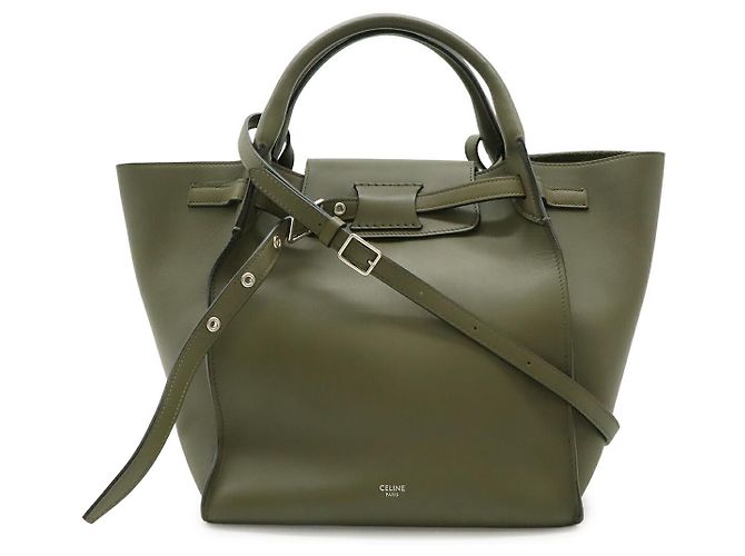 Céline Bolsa Celine Leather Big Bag Small 2WAY Verde