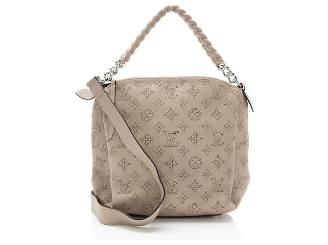 Bolsa Babylone Chain BB em couro Mahina Louis Vuitton Marrom Bege