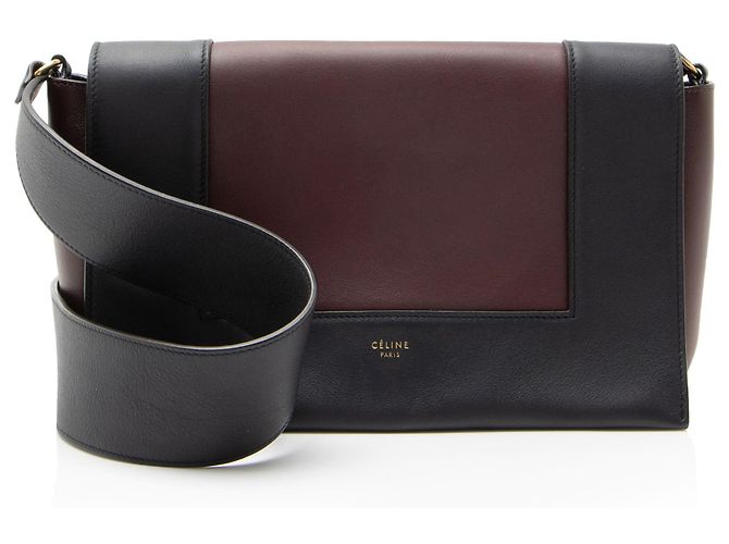 Céline Celine Frame Schultertasche aus Kalbsleder Medium Blau