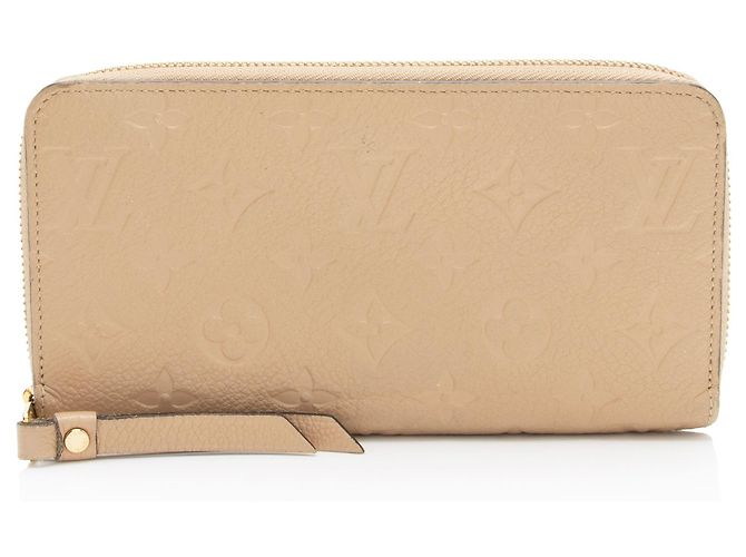 Louis Vuitton Monogram Empreinte Zippy Wallet Brown Beige
