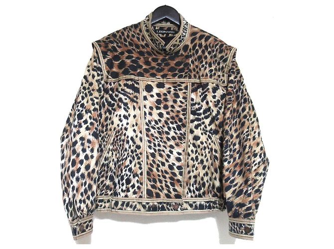 Autre Marque LEONARD FASHION Giacca leopardata Nero Beige