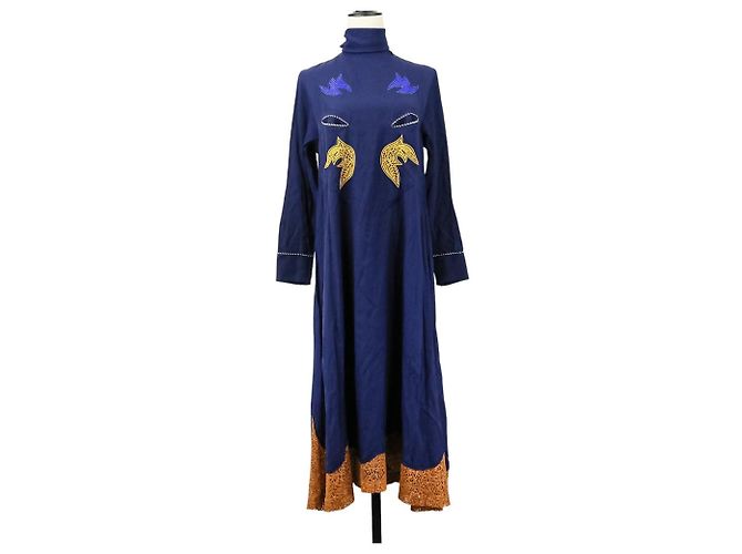 Autre Marque Vestido TOGA PULLA de rayón con bordados Azul Azul marino