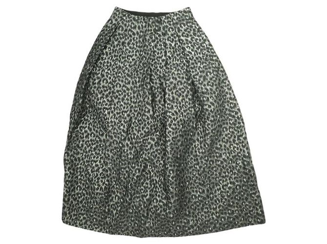 Autre Marque Gonna in jacquard leopardato Drawer Nero