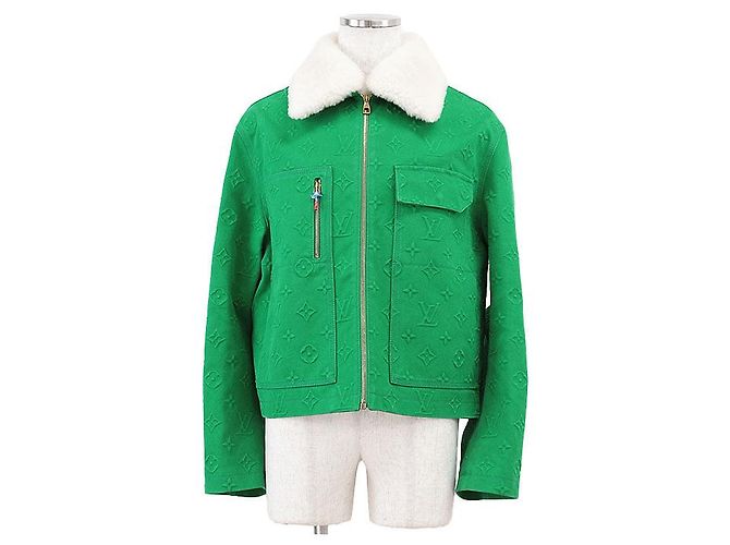 Louis Vuitton Monogram Cotton Blend Denim Jacket Green