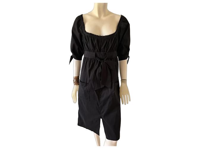 Diane Von Furstenberg Schwarzes Baumwollmisch-Kleid