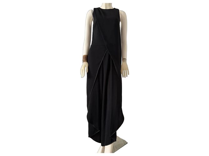 Halston Heritage Asymmetrical Black Jumpsuit