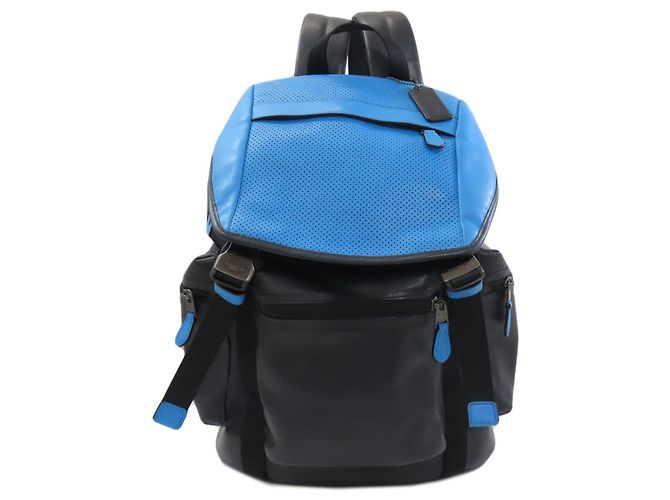Coach F72018 Logo Backpack Blue Navy blue