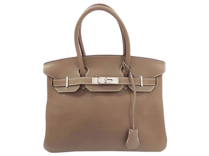 Hermès Bolso Hermes Birkin 30 en Etoupe Gray Gris pardo