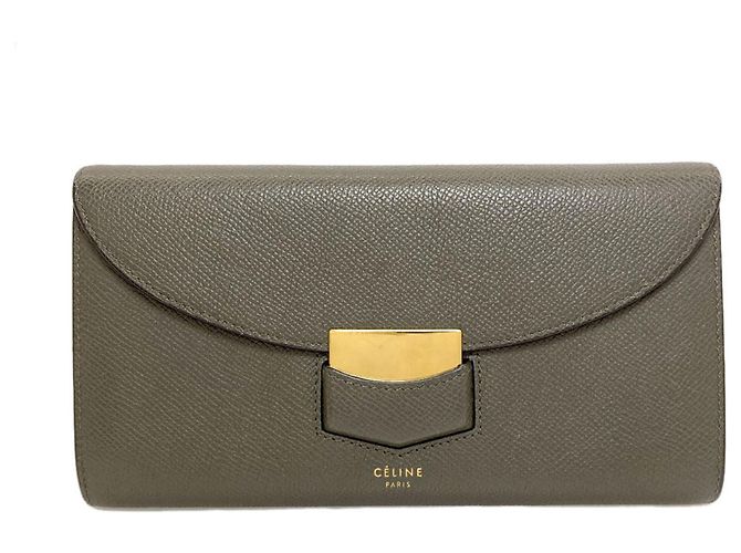 Céline Celine Trotter Long Wallet Brown