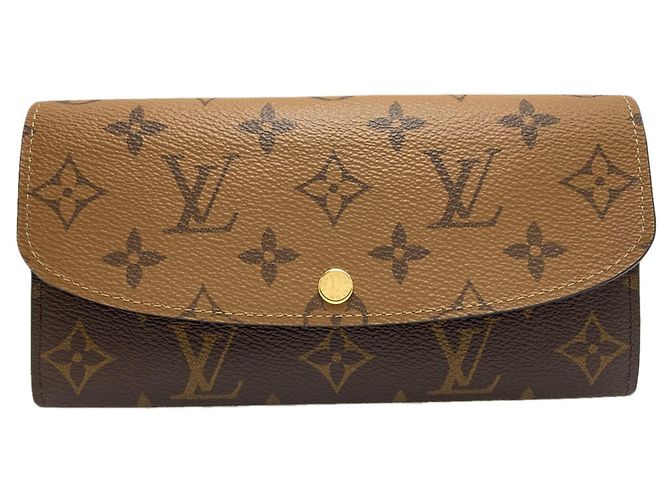 Carteira longa Emilie Louis Vuitton Marrom Monograma