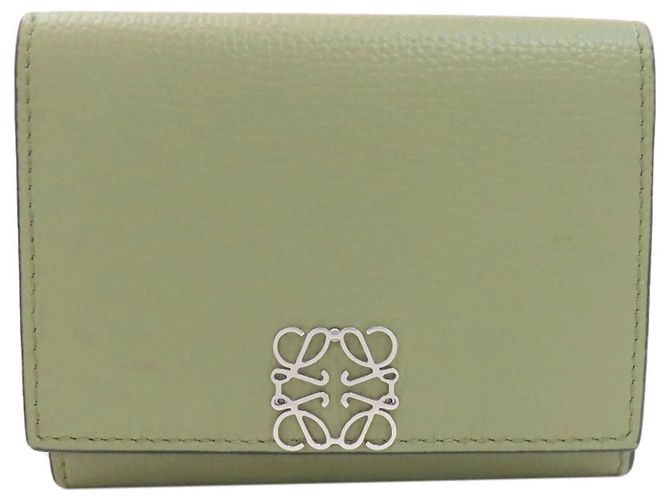 Loewe Anagram Trifold Wallet Green