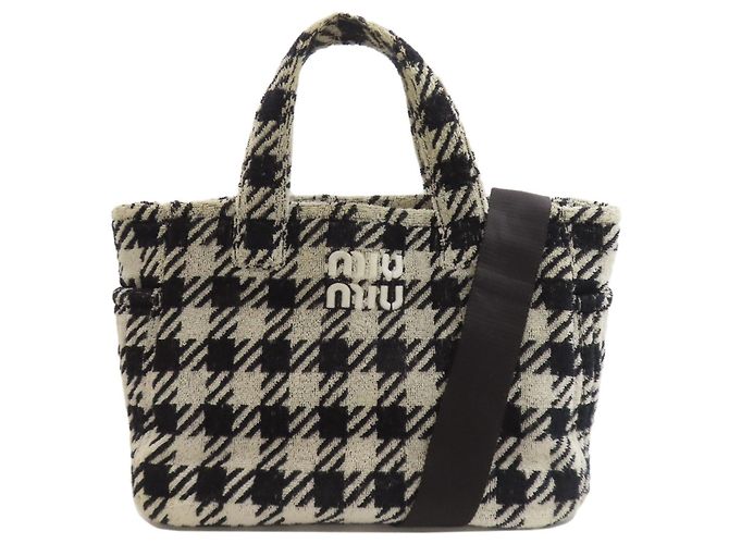 2-Way-Handtasche Miu Miu Schwarz Weiß