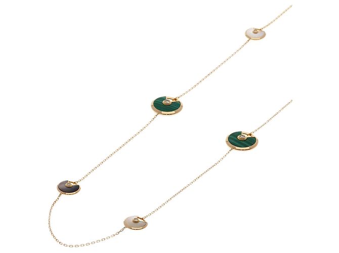 Lange Halskette Cartier Amulette Malachite Shell Diamond