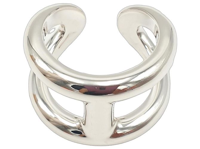 Bague Hermès Osmose GM Argent Sterling Taille 58 Argenté