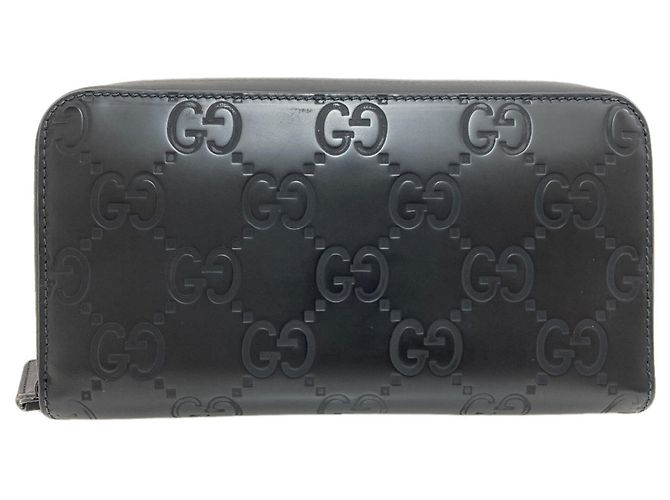 Gucci 771421 Cartera larga de goma Negro