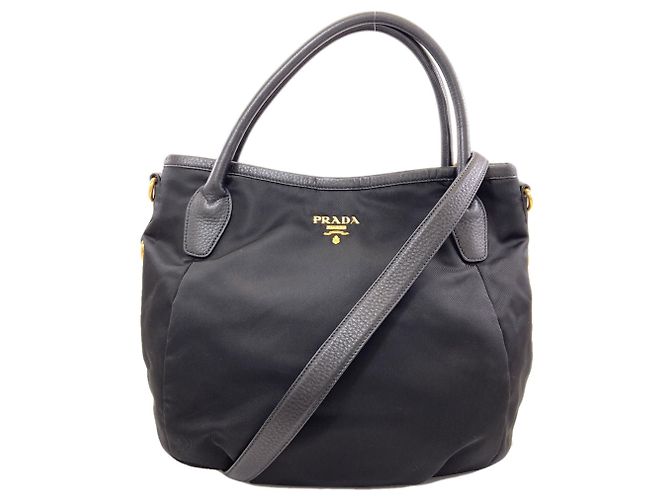 Borsa Tote 2-Way in nylon nero Prada