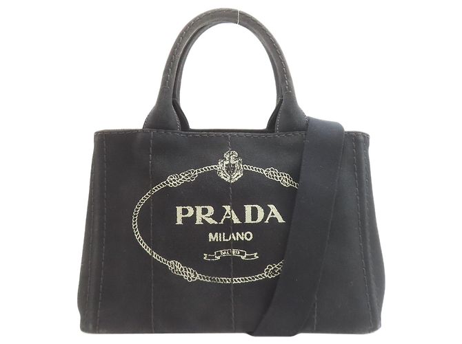 Borsa a mano 2-Way Prada B2439G Canapa Nero