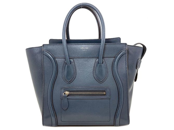 Céline Sac cabas micro Celine Luggage Bleu