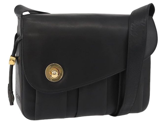 Borsa a Spalla BALLY in Pelle Nera e Oro Auth 171257A Nero D'oro