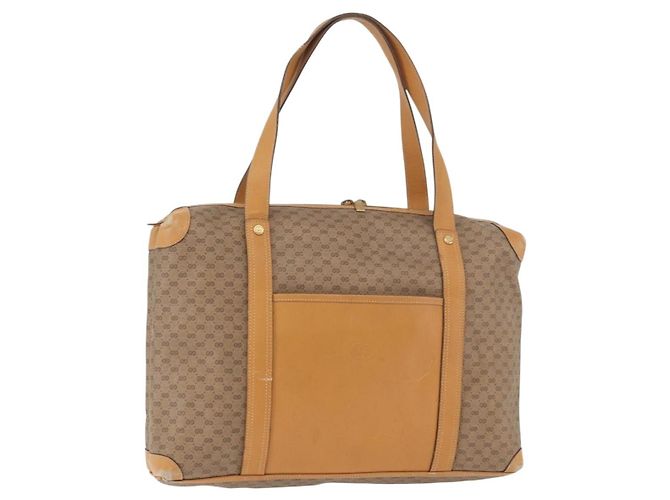 Borsa GUCCI Micro GG Supreme in PVC Beige Oro Auth 182499 D'oro