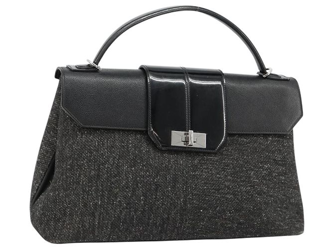 Borsa CARTIER in tela nera e argento Auth ka4465 Nero
