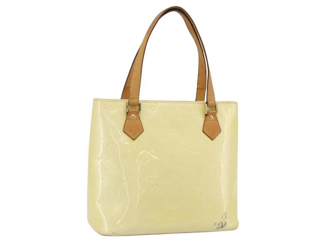 LOUIS VUITTON Monogram Vernis Houston Handtasche Perle M91342 LV Auth 171265