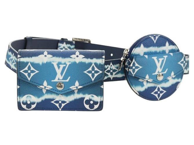 LOUIS VUITTON Ceinture Monogram Escal 37.6" Blue M0253W LV Auth 181468SM
