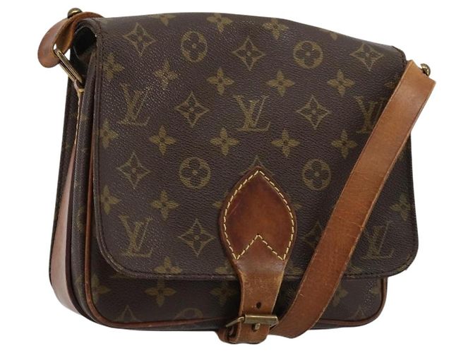 LOUIS VUITTON Bolsa de Ombro Monogram Cartouchiere MM M51253 LV Auth BA13085 Monograma