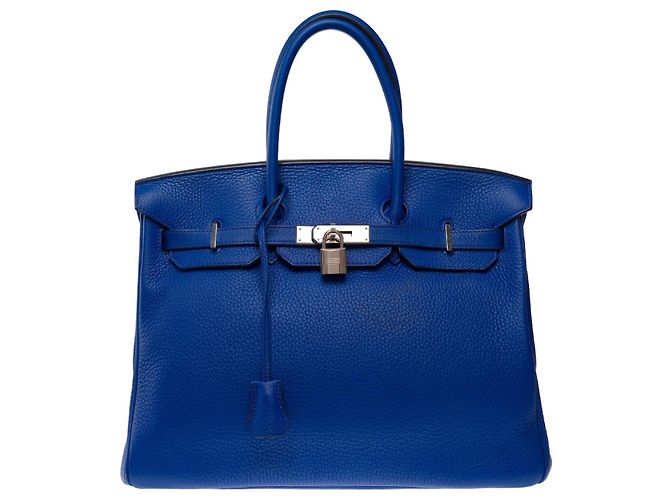 Hermès Sac HERMES Birkin 35 en Cuir Bleu - 103551