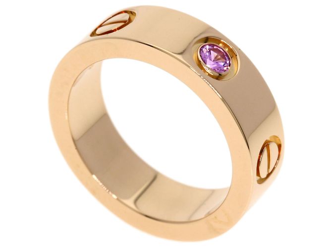 Cartier 18K Roségold-Ring mit rosa Saphir