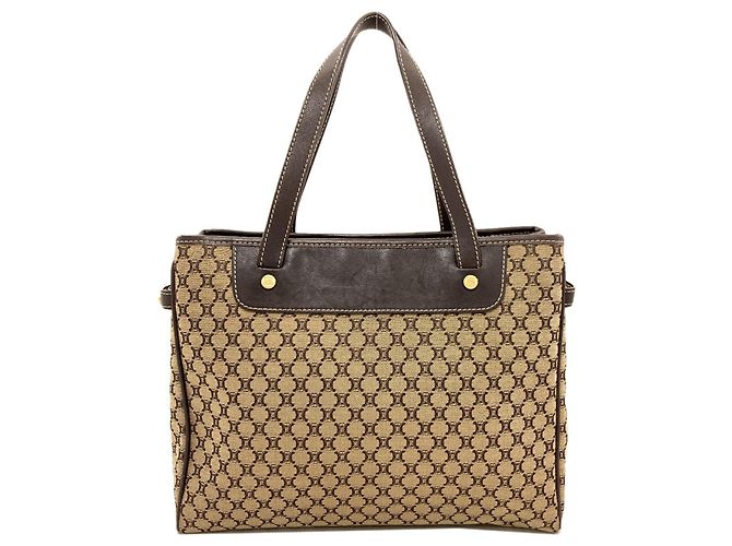 Céline Celine Macadam Pattern Canvas Handbag Brown