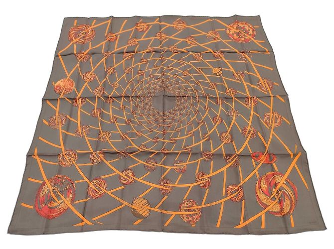 Hermès Hermes Carré 90 Seta multicolore 90 x 90 Marrone