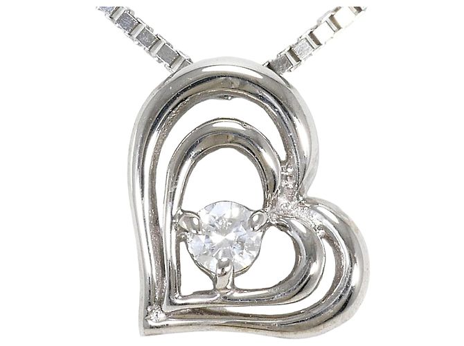 Autre Marque Colar de ouro branco 14K e diamantes Dourado
