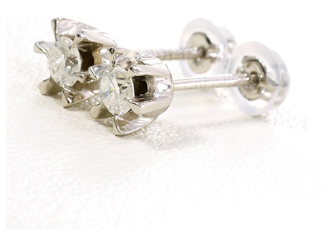 Autre Marque PT900 Platin-Steckohrringe mit Diamanten