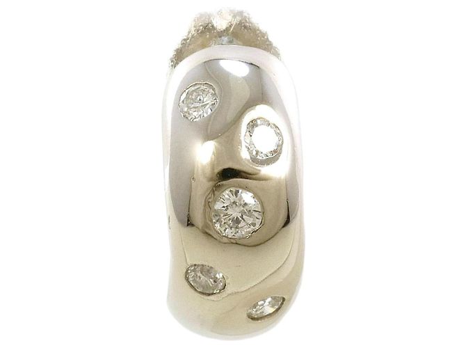 Autre Marque PT900 Platinum Half Hoop Earring with Diamond