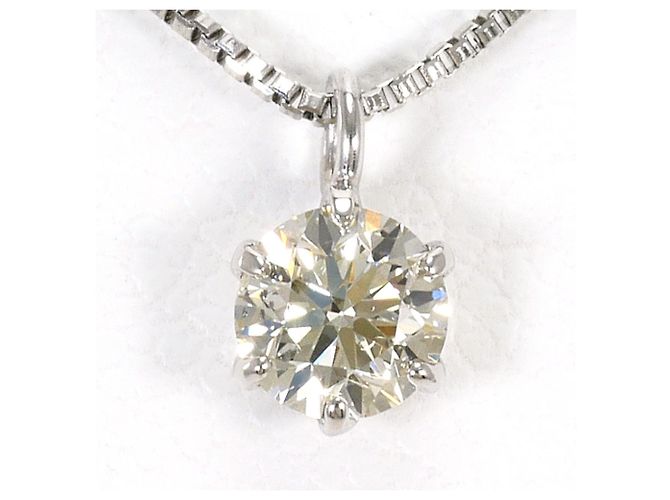 Autre Marque Platin-Halskette mit gelbem Diamanten