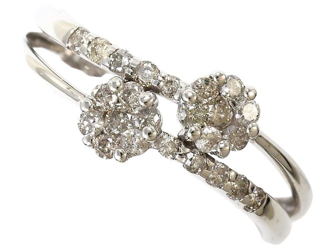 Autre Marque Weißgold-Ring mit Diamant Golden 