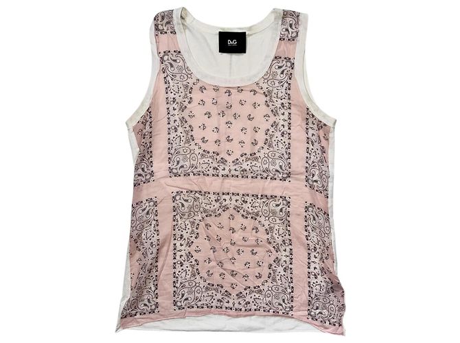 TOP CON ESTAMPADO BANDANA DOLCE & GABBANA Rosa Blanco