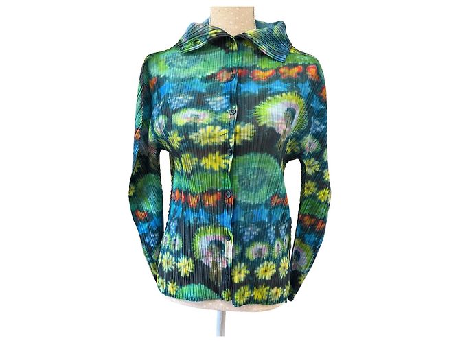 CAMISA DE PLISSÉ E CORTE ELÁSTICO ISSEY MIYAKE Multicor
