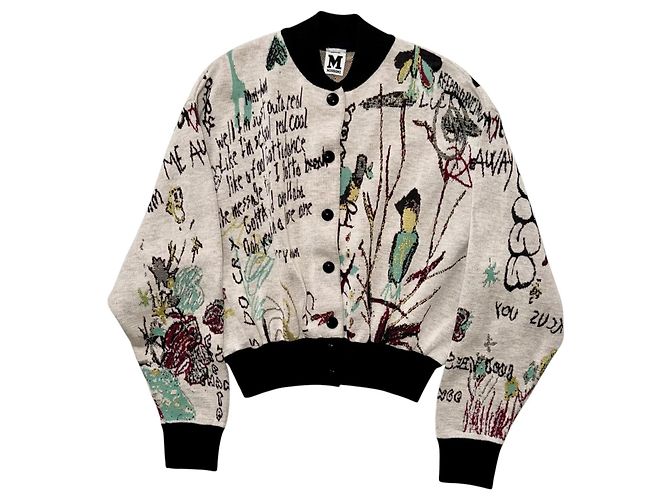 MISSONI GRAFFITI CROPPED JACKET Schwarz Weiß Mehrfarben 